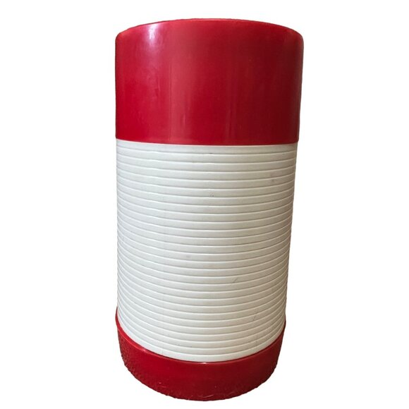 Vintage Aladdin Hy-Lo Thermos Bottle 1 Pint Complete Set Red & Cream Complete - Picture 4 of 9